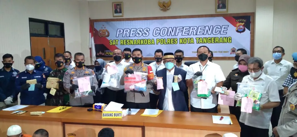 Satresnarkoba Polresta Tangerang Ungkap Kasus Bulan Maret 2021