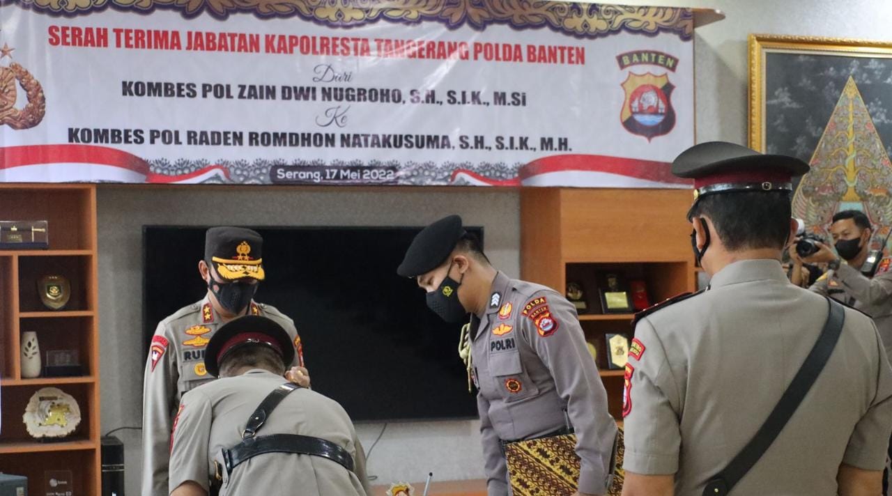 Kapolda Banten Pimpin Upacara Serah Terima Jabatan Kapolresta Tangerang