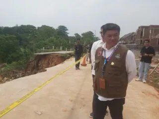 Pembangunan Jalan Desa di Pagedangan yang Ambruk Akibat Longsor Tunggu Site Plan Tim ITB