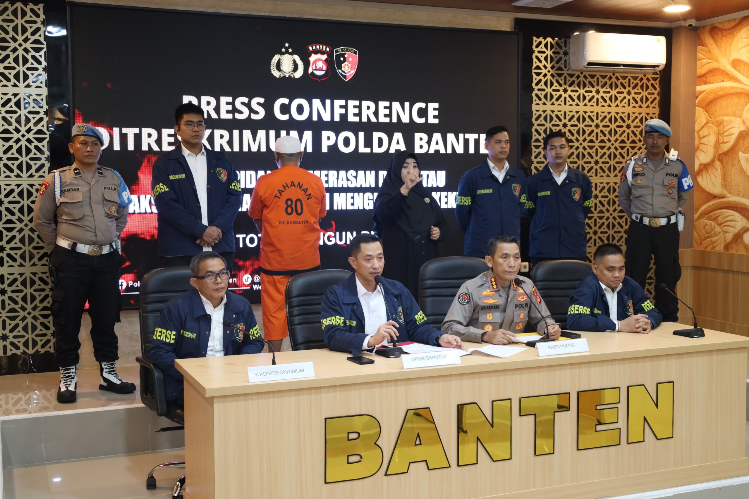 Press Confrence Ungkap Kasus Pemerasan di Kawasan Krakatau Steel. (RF)
