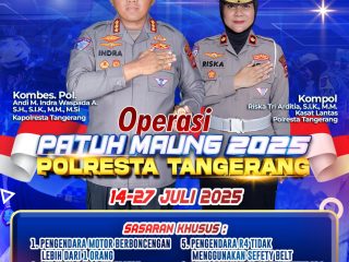 Polresta Tangerang Gelar Operasi Patuh Maung 2025, Sasar 7 Pelanggaran Prioritas