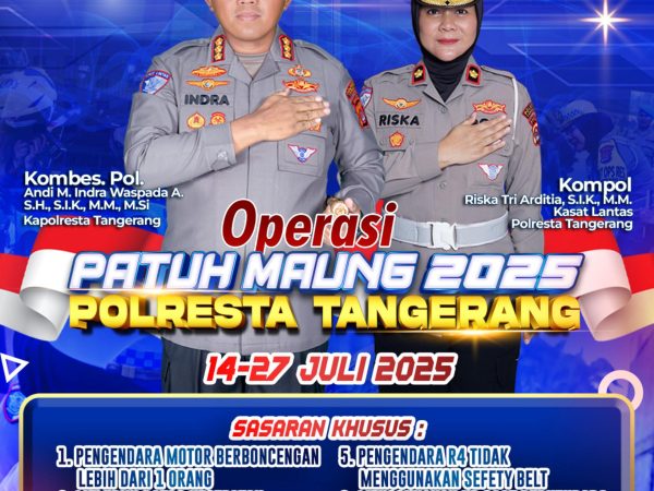 Polresta Tangerang Gelar Operasi Patuh Maung 2025, Sasar 7 Pelanggaran Prioritas