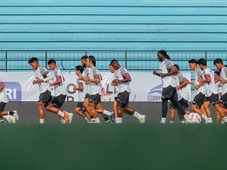 Pemain Persita dalam Sesi Latihan. (Dok)