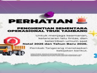 Pemkab Tangerang Hentikan Sementara Operasional Truk Tambang Selama Nataru