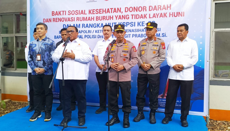 Bupati Maesyal Rasyid Dampingi Kapolri Listyo Sigit di HUT ke-53 KSPSI, Buruh Dapat Donor Darah hingga Renovasi RTLH