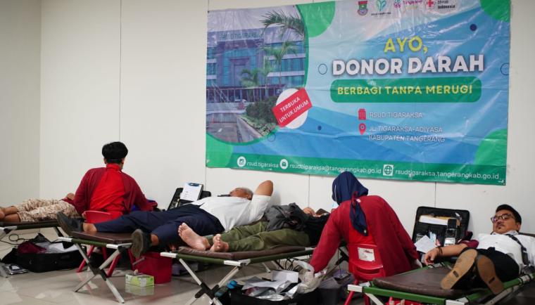 Jaga Stok Darah Pascalebaran, RSUD Tigaraksa Gelar Donor Darah Rutin Bersama PMI
