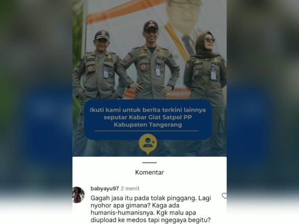 Unggahan Hari Kesaktian Pancasila Satpol PP Kabupaten Tangerang Tuai Kritik Warganet